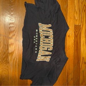 SHEIN Black Michigan Crop Top